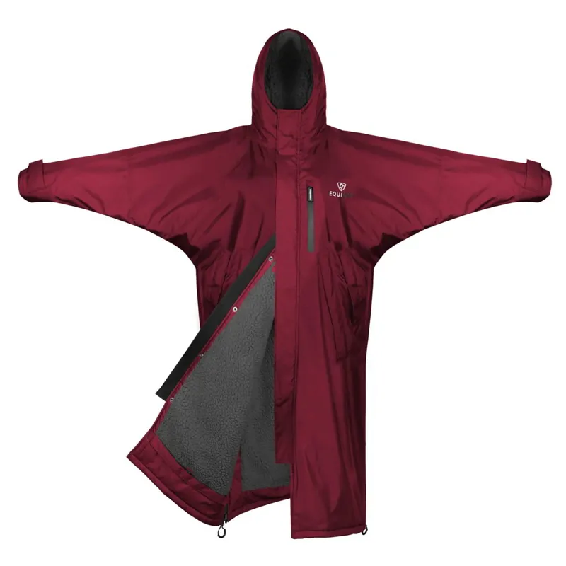 EQUIDRY Evolution Thick Fleece Lined Waterproof Jacket - Plum/Grey