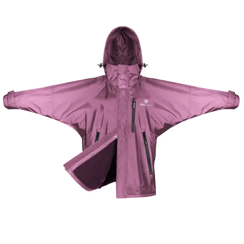 EQUIDRY Shortie Thin Fleece Lined Adults Waterproof Jacket - Valerian-7
