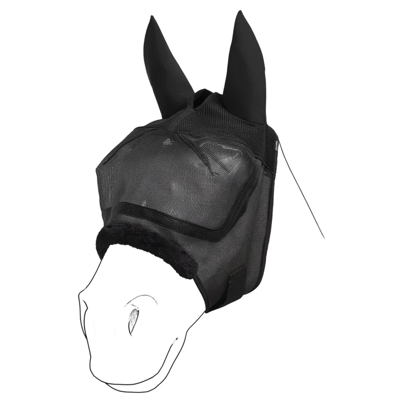 EquiFit EquiLenz 3-in-1 Fly Mask - Black-2