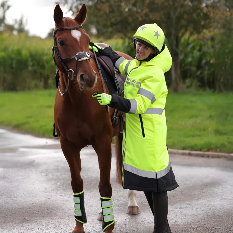 Aubrion EQUI-FLECTOR All Weather Adult Waterproof Robe - Yellow-1