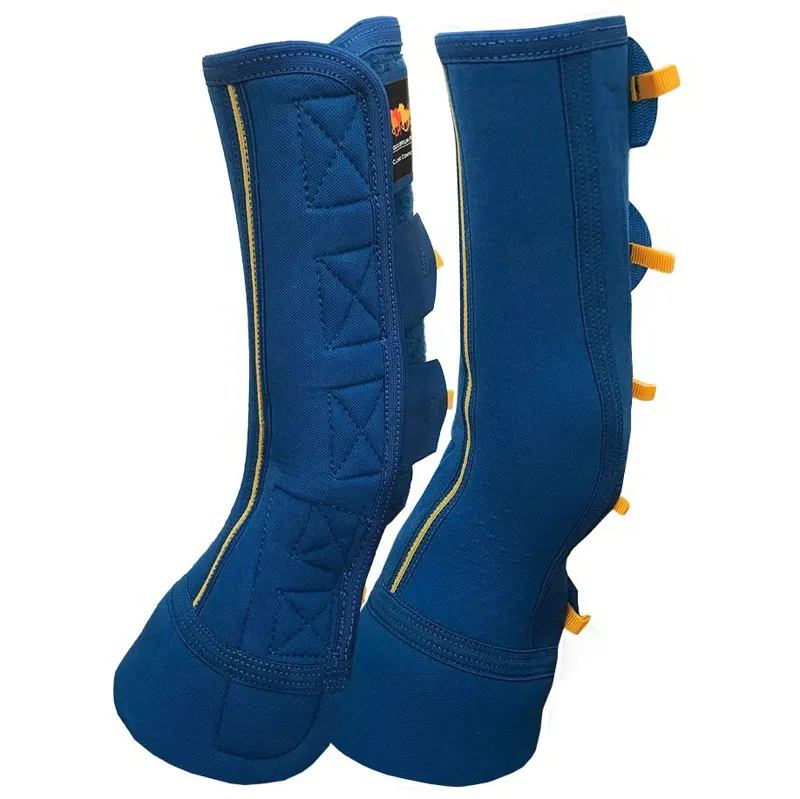 Equilibrium Equi-Chaps Close Contact Turnout Mud Chaps - Navy/Yellow