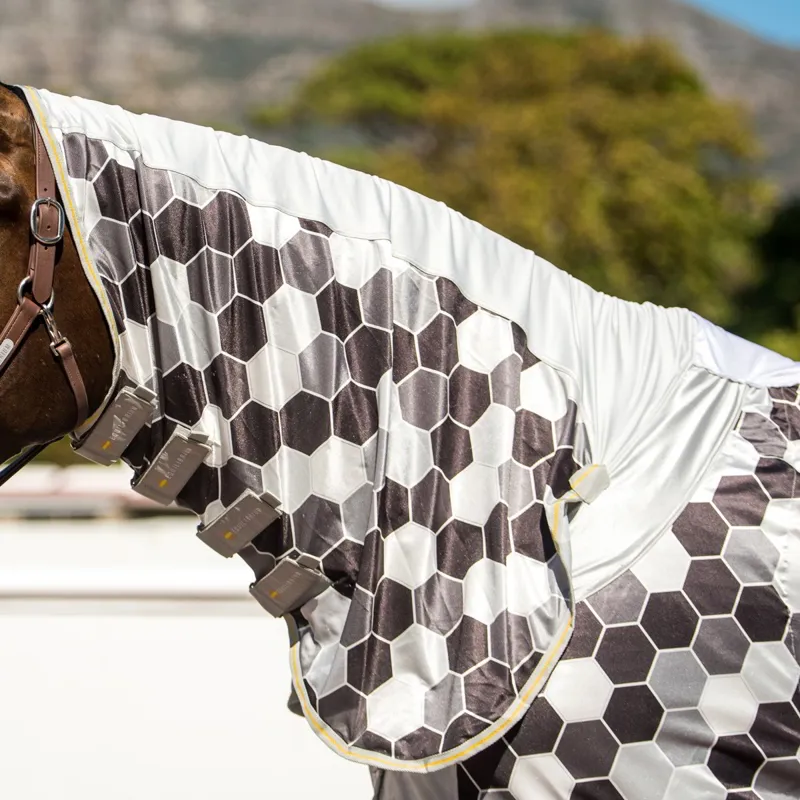 Equilibrium Field Relief Combo Neck Fly Sheet - Hexagon Grey-1