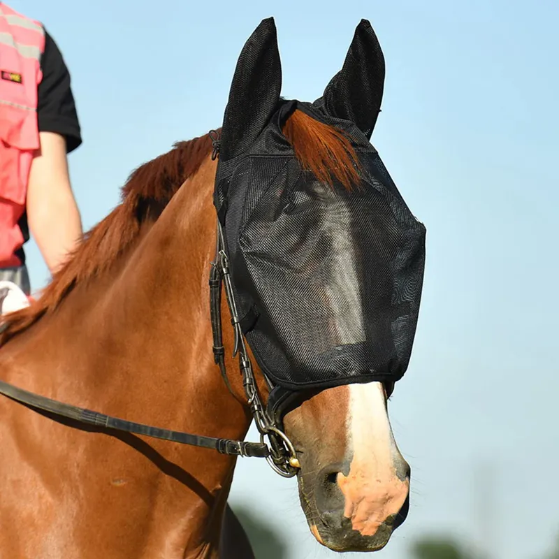 Equilibrium Net Relief Riding Fly Mask with Ears - Black-5