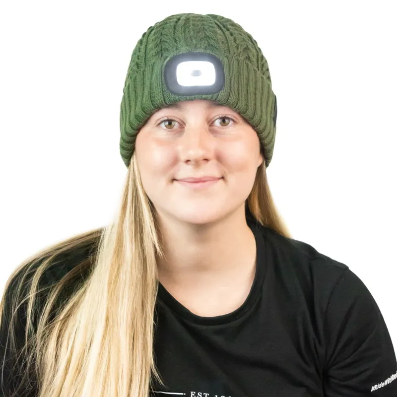 Equi Light Flashlight Pom Beanie Hat - Hunter Green-4