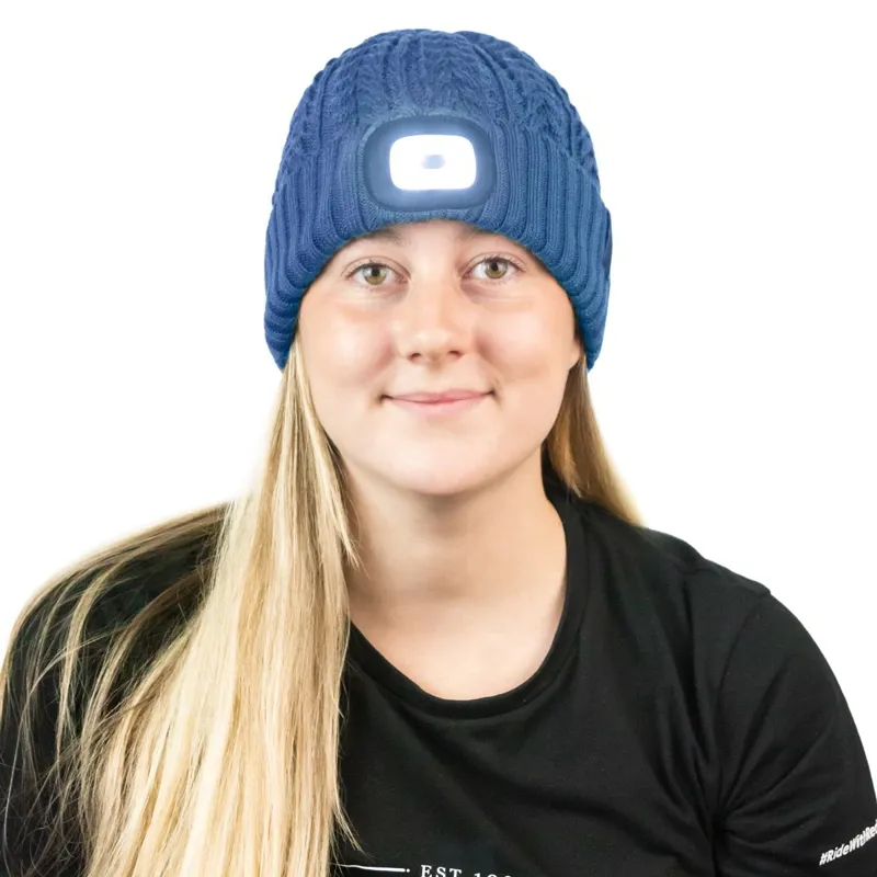Equi Light Flashlight Pom Beanie Hat - Navy-4