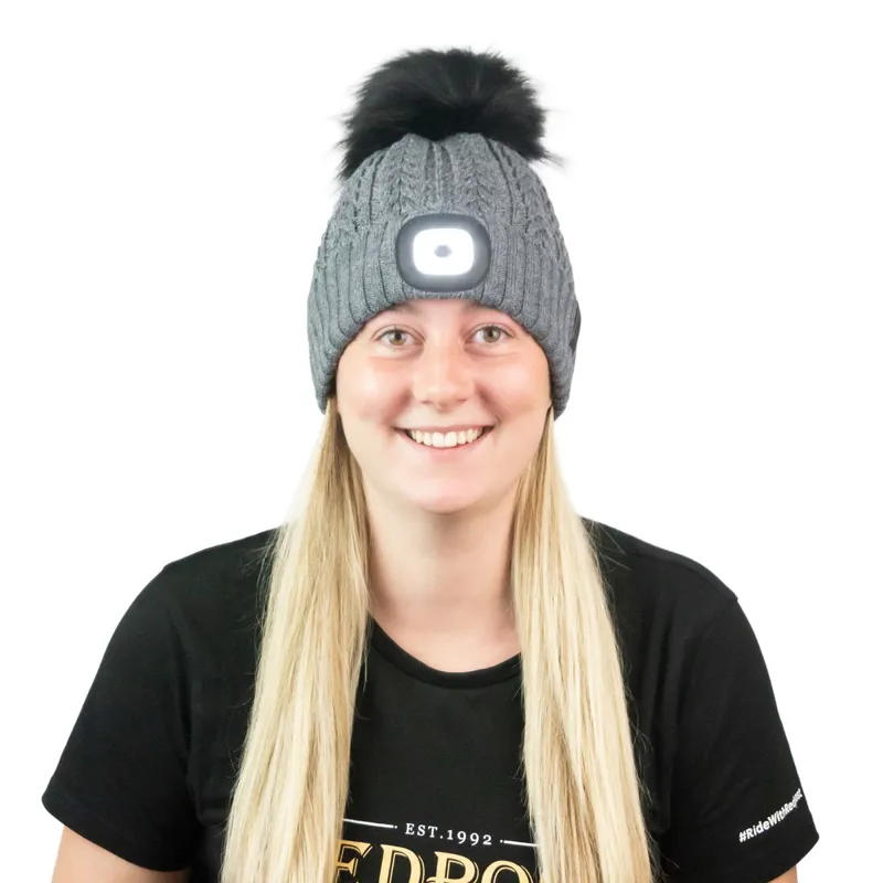 Equi Light Flashlight Pom Beanie Hat - Steel Grey