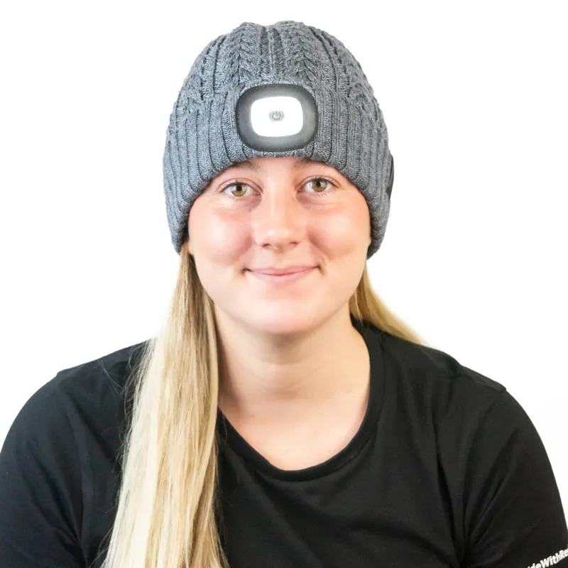 Equi Light Flashlight Pom Beanie Hat - Steel Grey-4