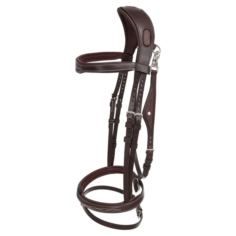 Equiline Anatomic Jumping Flash Bridle - Brown-1