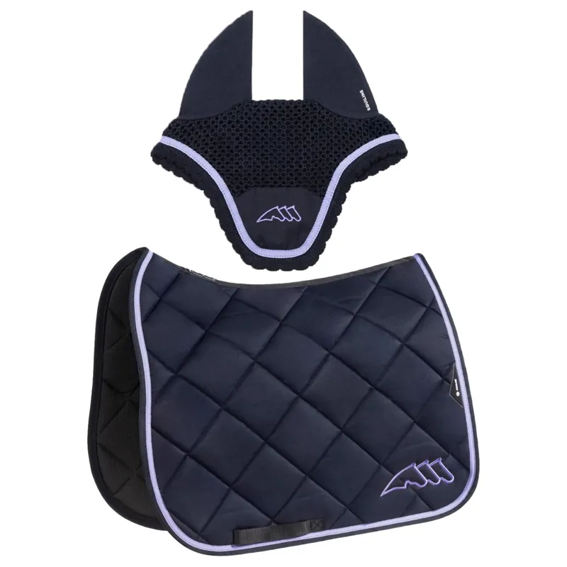 Equiline EQCHROMA Jump Saddle Pad and Ear Net Set - Blue