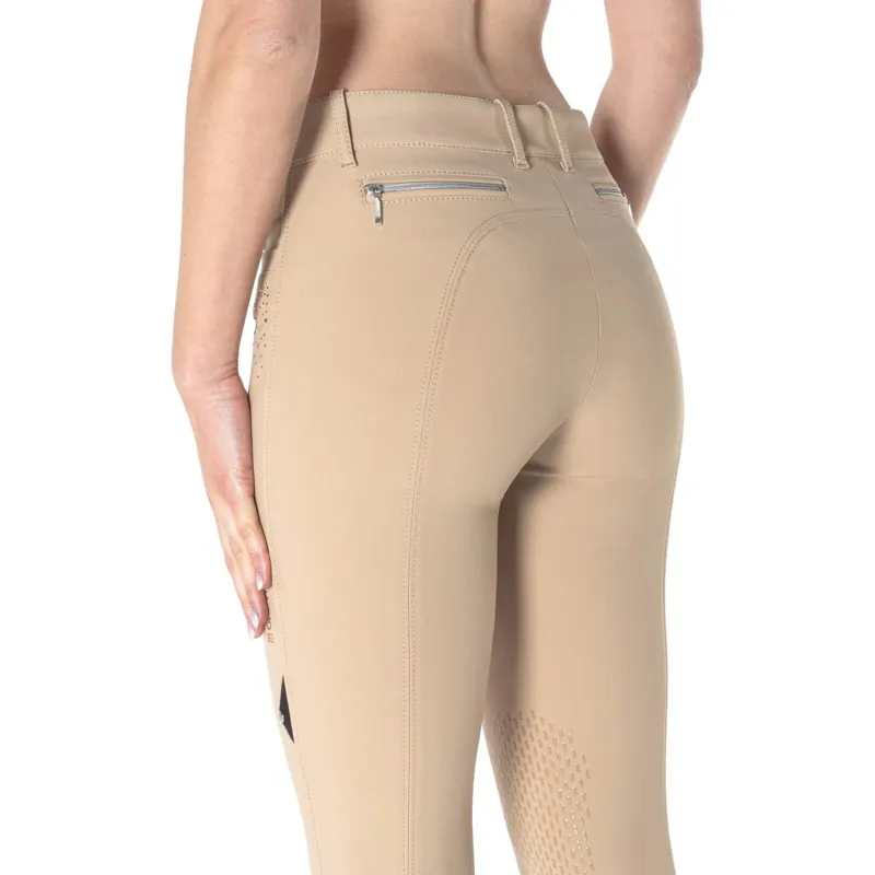 Equiline Eqash Strass Knee Grip Women's Breeches - Desert Dust-3