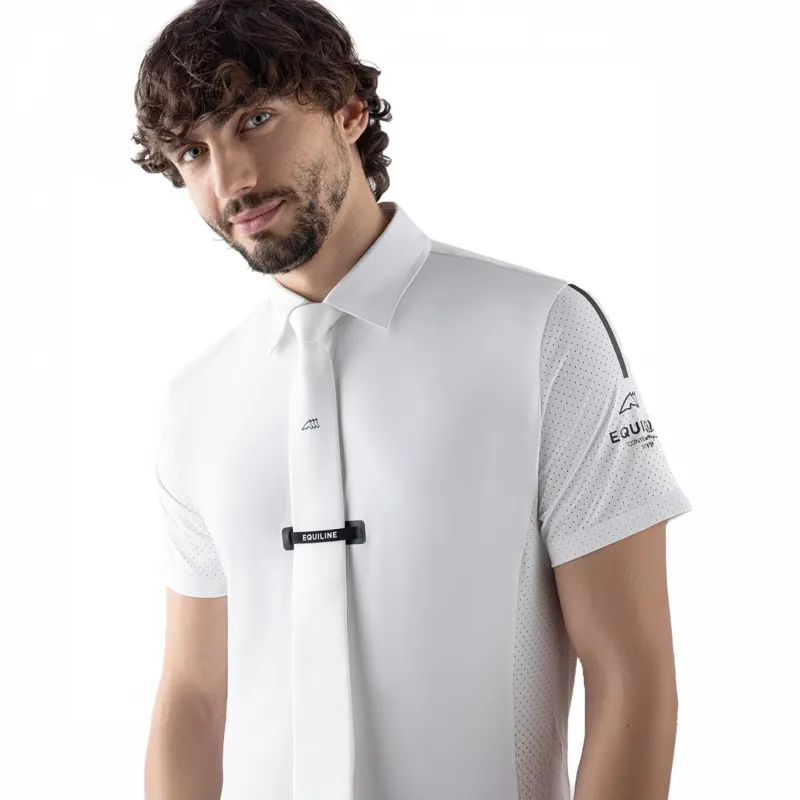 Equiline Cooac Men's Short Sleeve Competition Polo Shirt - White