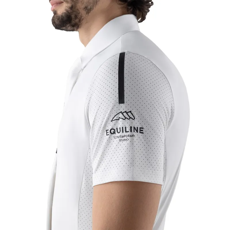Equiline Cooac Men's Short Sleeve Competition Polo Shirt - White-1
