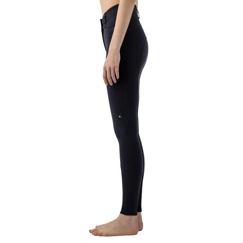 Equiline Crystalef High Waist Full Grip Ladies Breeches - Black-2