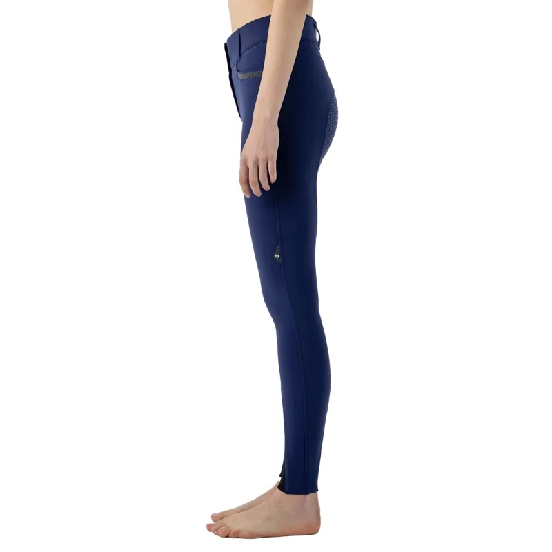 Equiline Crystalef High Waist Full Grip Womens Breeches - Blueberry-2