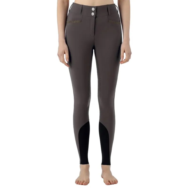 Equiline Crystalef High Waist Full Grip Womens Breeches - Marsh
