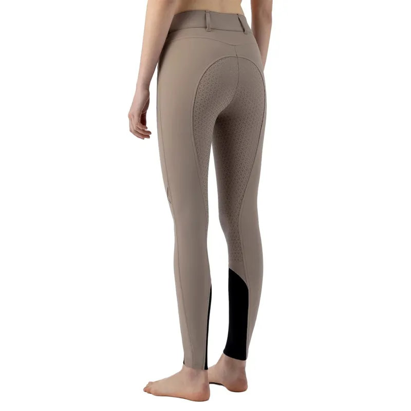 Equiline Crystalef High Waist Full Grip Ladies Breeches - Taupe-1