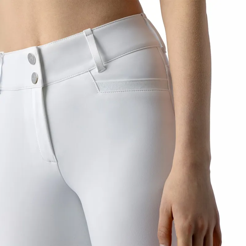 Equiline Crystalef High Waist Full Grip Ladies Breeches - White-2