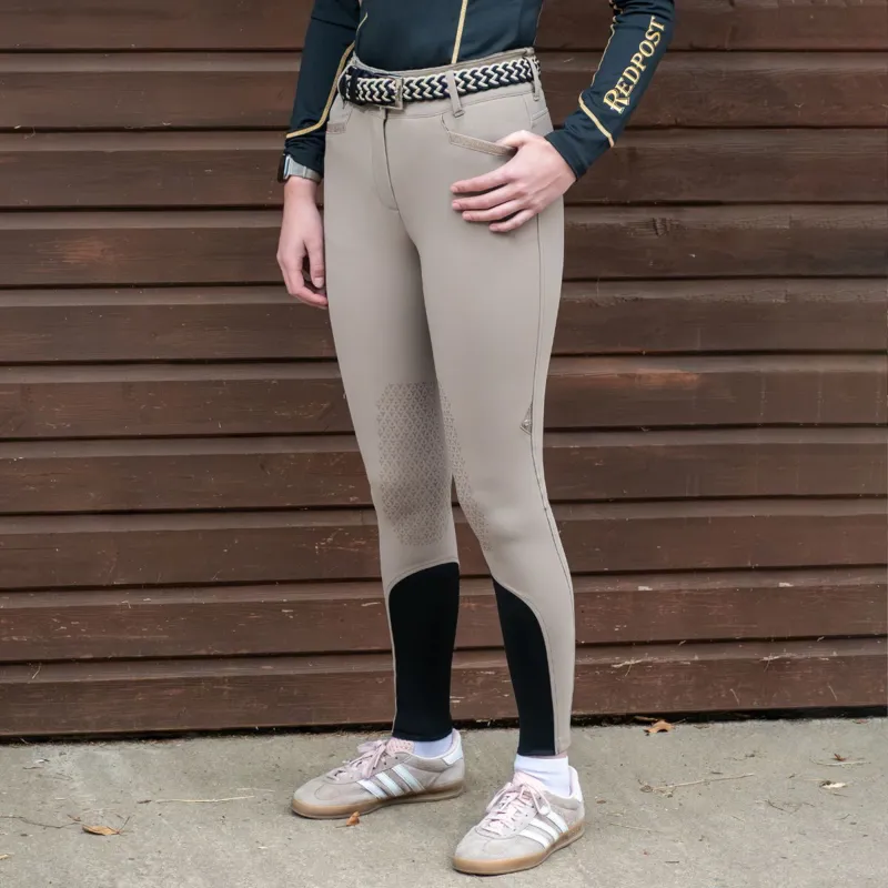 Equiline Crystalek High Waist Knee Grip Women's Breeches - Taupe