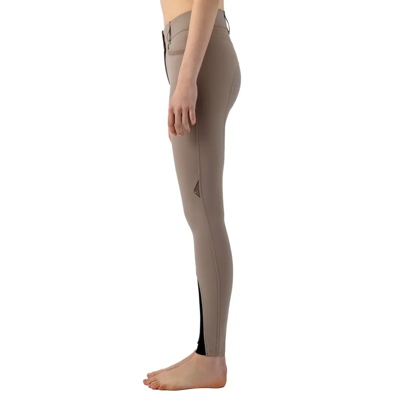 Equiline Crystalek High Waist Knee Grip Women's Breeches - Taupe-2