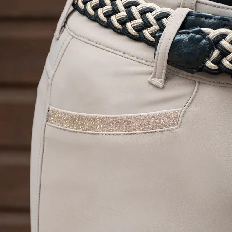 Equiline Crystalek High Waist Knee Grip Women's Breeches - Taupe-8