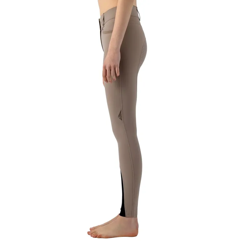 Equiline Crystalek High Waist Knee Grip Women's Breeches - Taupe