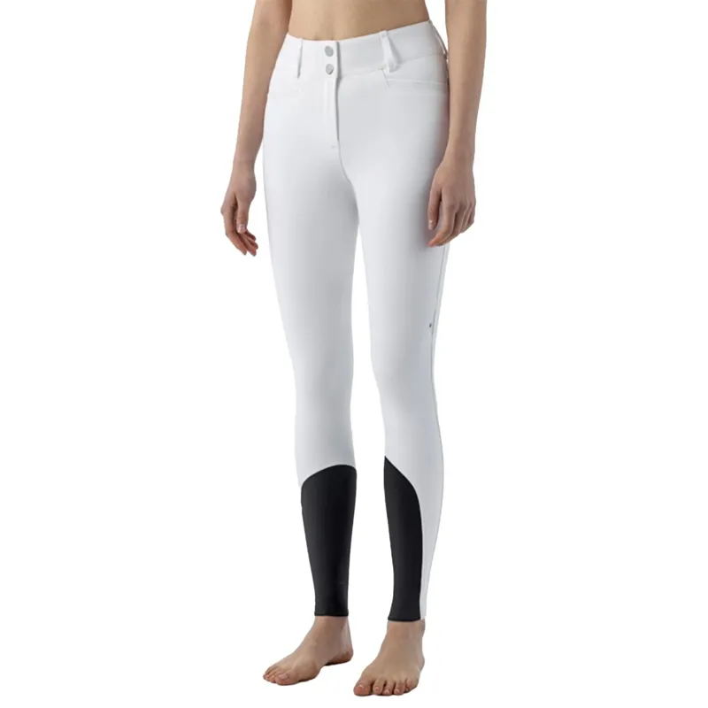 Equiline Crystalek High Waist Knee Grip Womens Breeches - White
