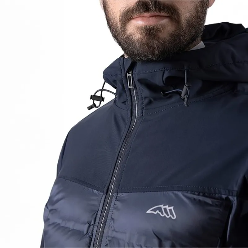 Equiline Ecude Men's Quilted Nylon-Tec Softshell Jacket - Blue-3