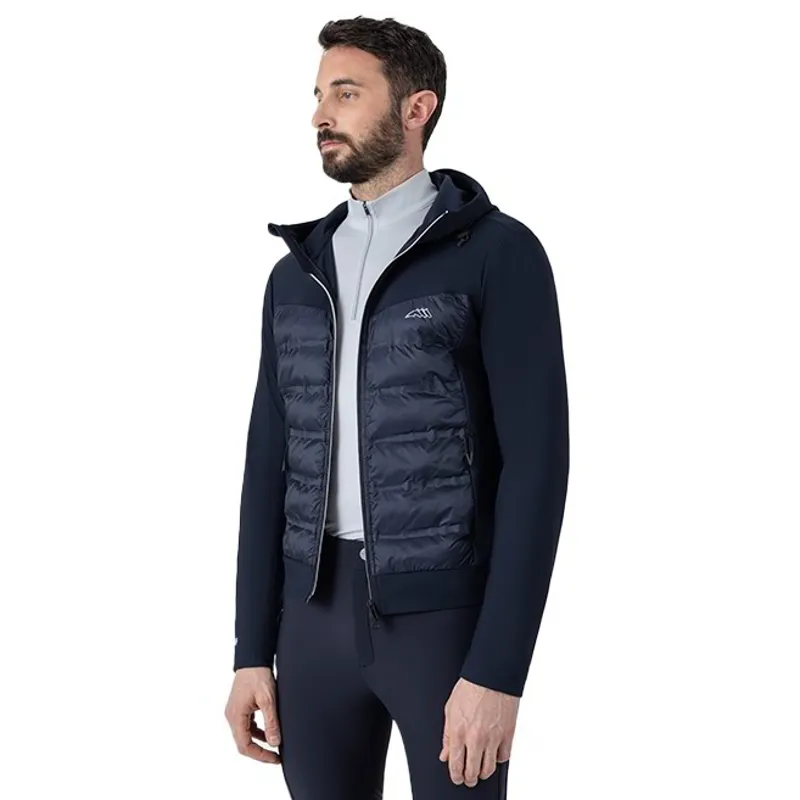 Equiline Ecude Men's Quilted Nylon-Tec Softshell Jacket - Blue-2