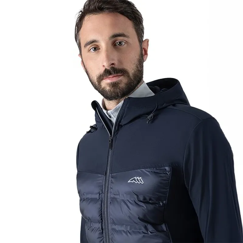 Equiline Ecude Men's Quilted Nylon-Tec Softshell Jacket - Blue-5