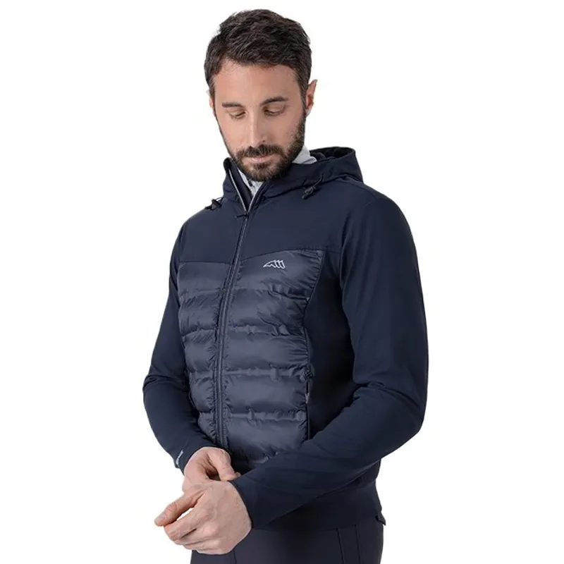 Equiline Ecude Men's Quilted Nylon-Tec Softshell Jacket - Blue-1