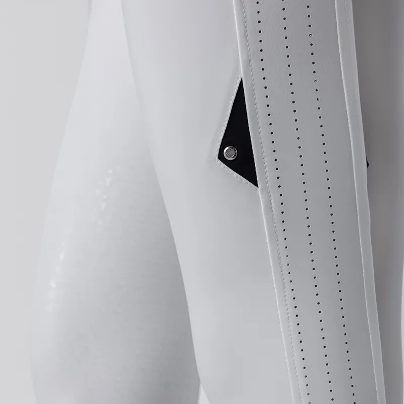 Equiline Endrakh Ladies Knee Grip High Waist Breeches - White-2