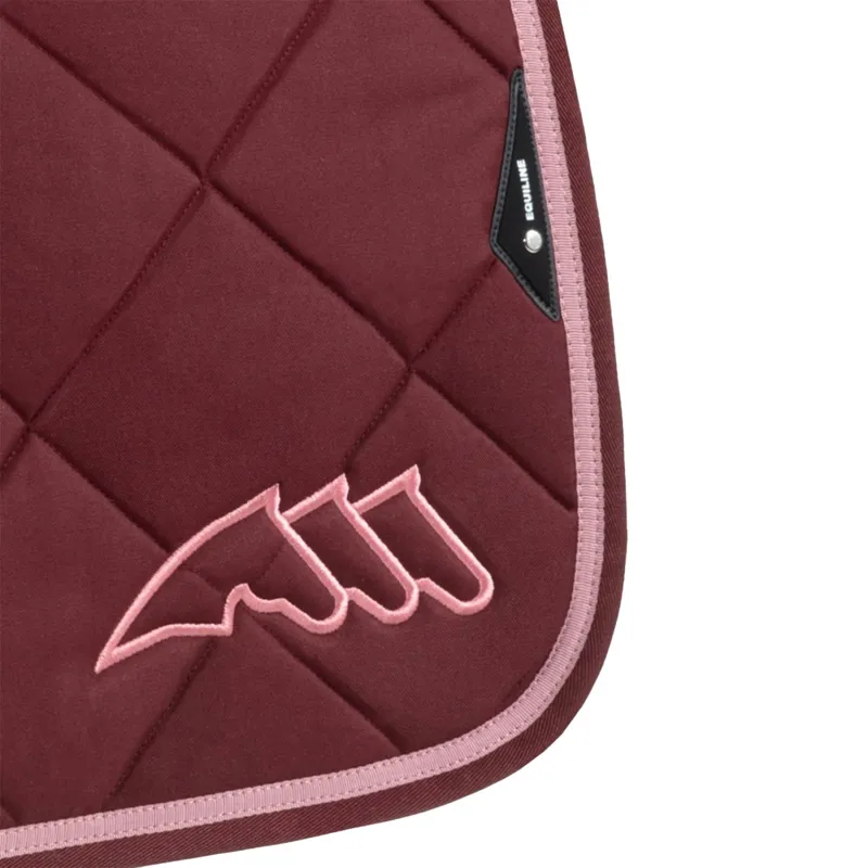 Equiline EQCHROMA Dressage Saddle Pad and Ear Net Set - Burgundy-1