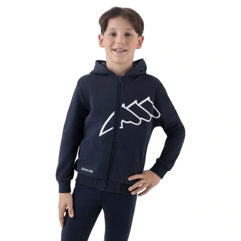 Equiline Eqclama Junior Boys Hoodie - Blue-3