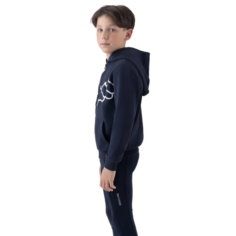 Equiline Eqclama Junior Boys Hoodie - Blue-4