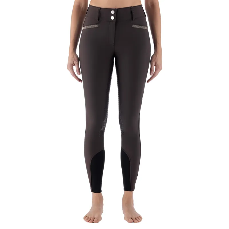 Equiline Eqcrystalef Full Grip Women's Breeches - Coffee Bean