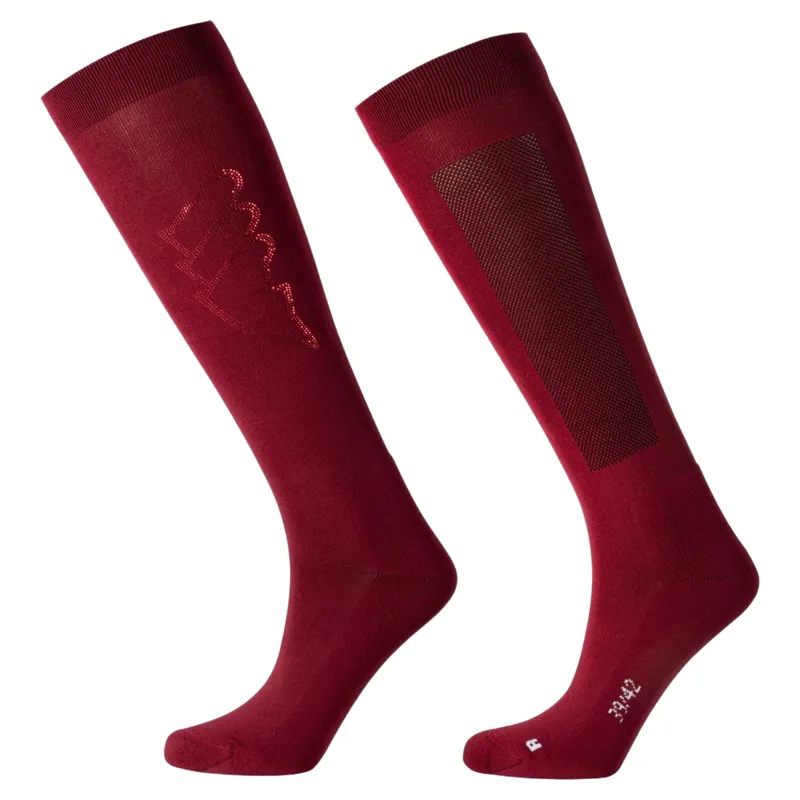 Equiline Eqglosy Women's Riding Socks - Alpine Plum