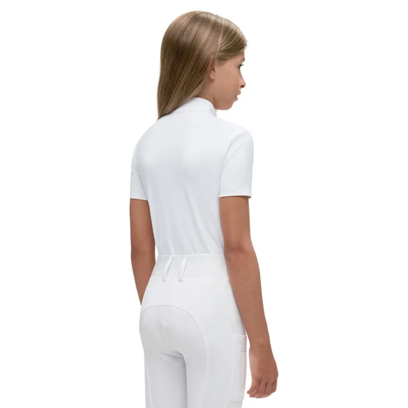 Equiline Junior Girls Short Sleeve Show Shirt - White-1