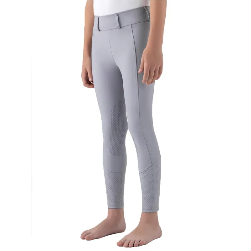 Equiline Gingef Full Grip Junior Riding Tights - Lilac Grey