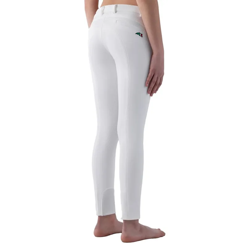 Equiline Jinak Knee Grip Junior Girls Show Breeches - White-1