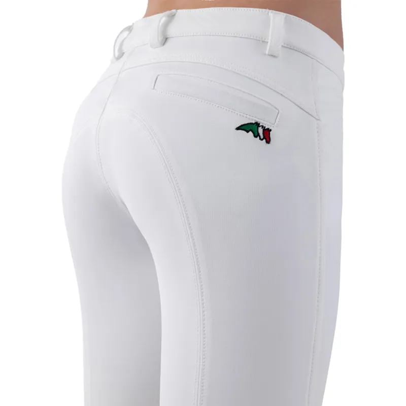 Equiline Jinak Knee Grip Junior Girls Show Breeches - White-4