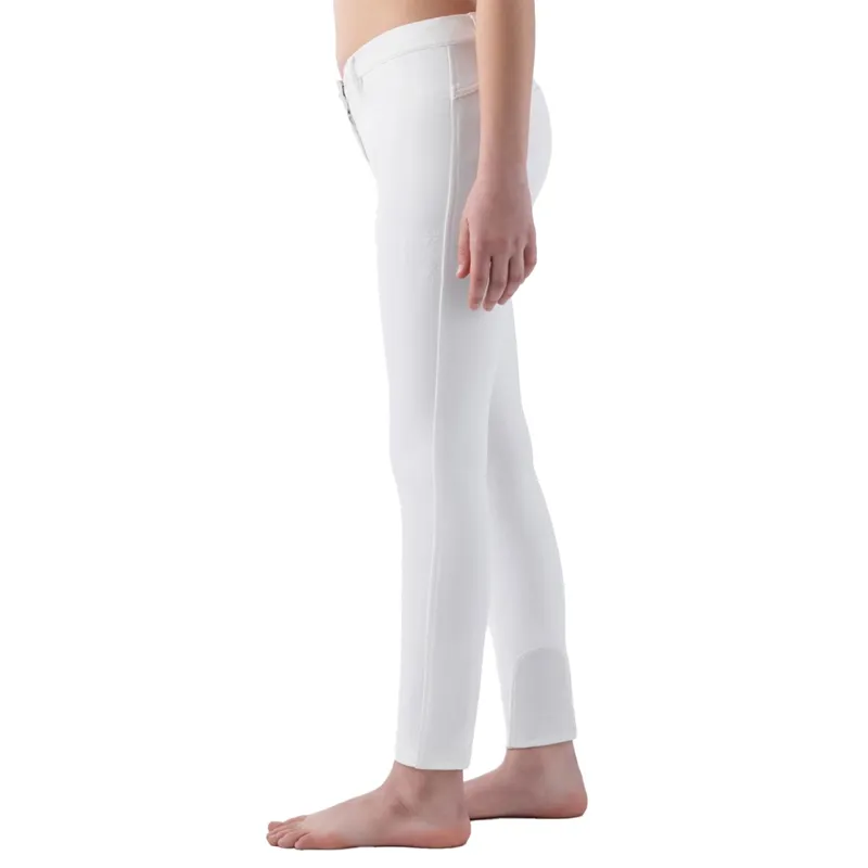 Equiline Jinak Knee Grip Junior Girls Show Breeches - White-2