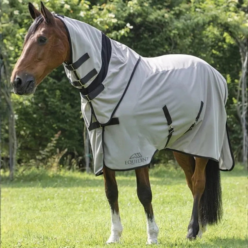 Equiline Lemonfly Detachable Neck Mesh Fly Sheet - Aluminum