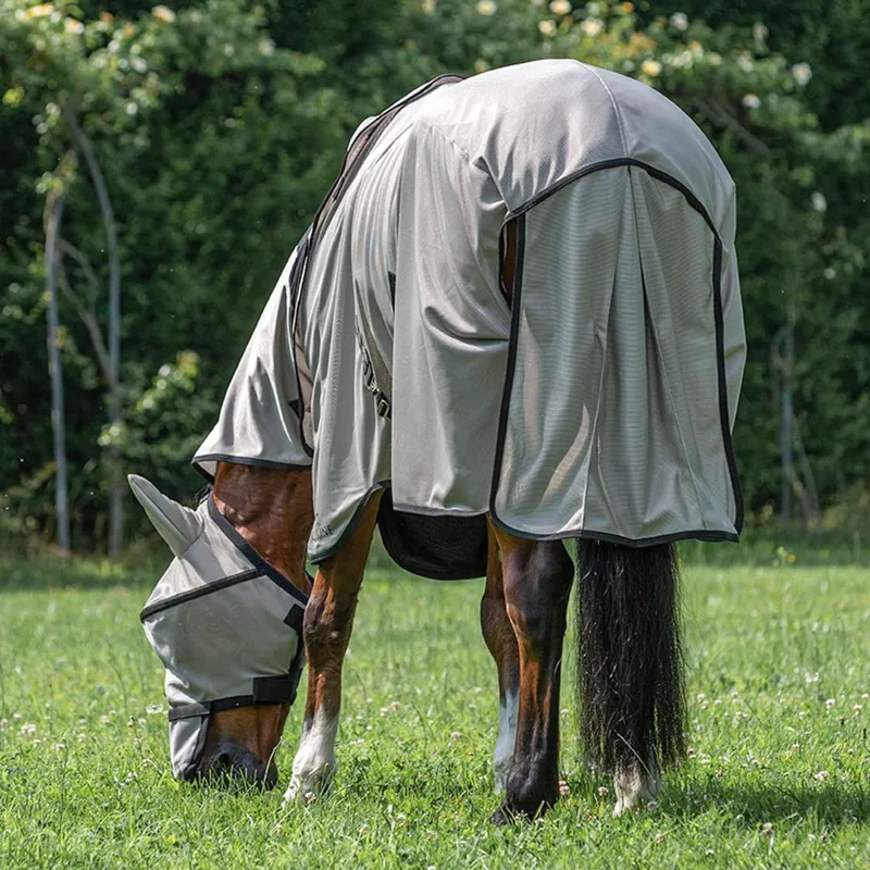 Equiline Lemonfly Detachable Neck Mesh Fly Sheet - Aluminum-1
