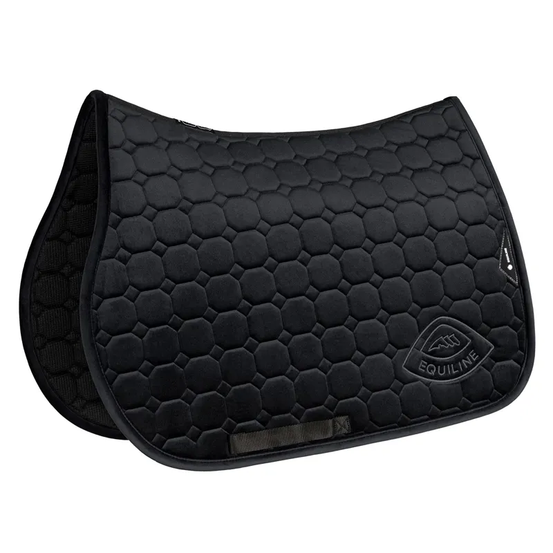 Equiline Arog Octagon Velvet Jump Saddle Pad - Black