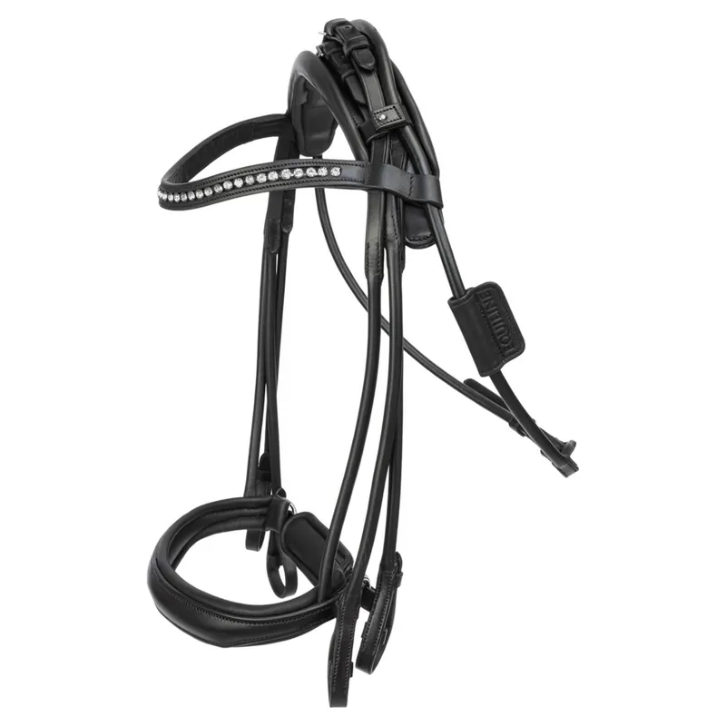 Equiline Rolled Double Bridle - Black