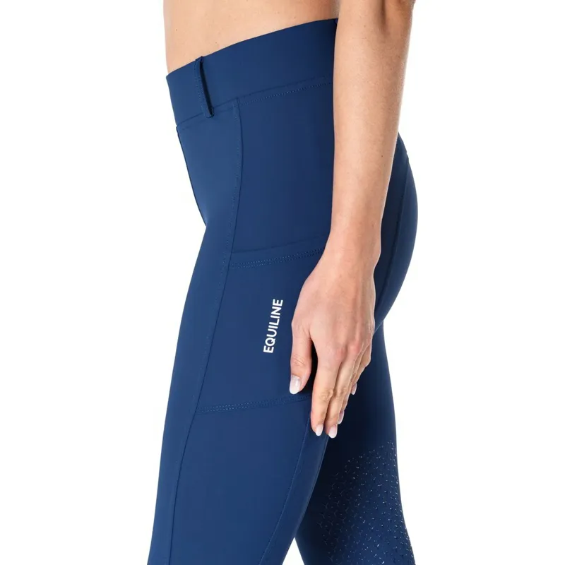 Equiline Eqpoerk Knee Grip Women's Riding Tights - Sodalite Blue-2