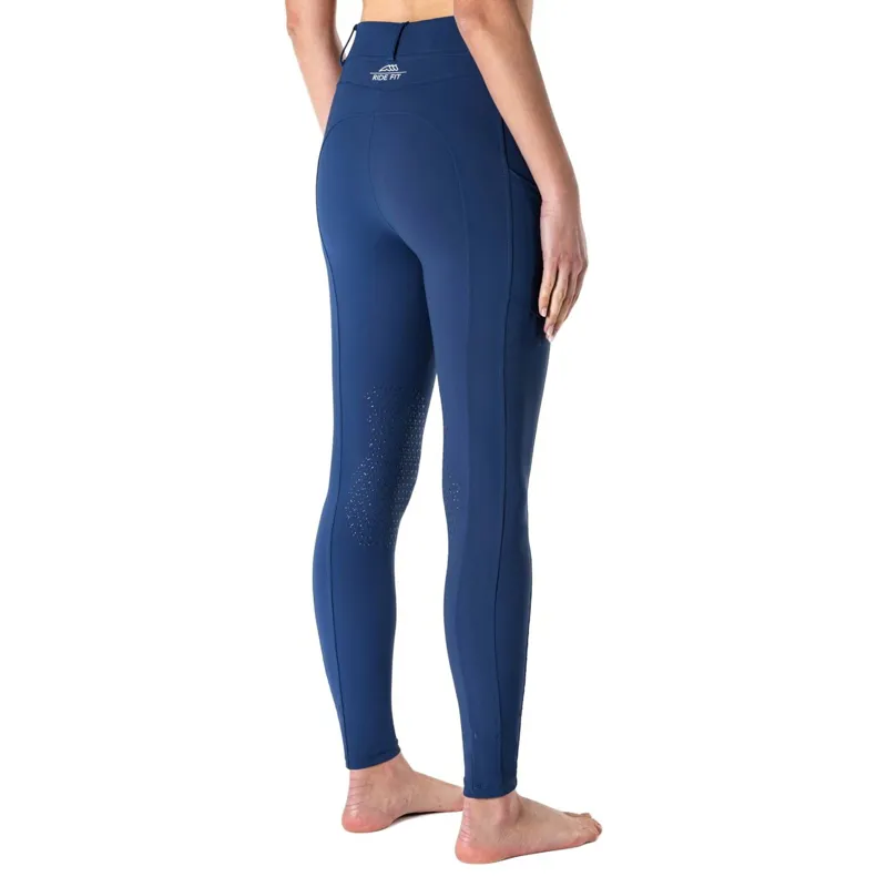 Equiline Eqpoerk Knee Grip Women's Riding Tights - Sodalite Blue-3