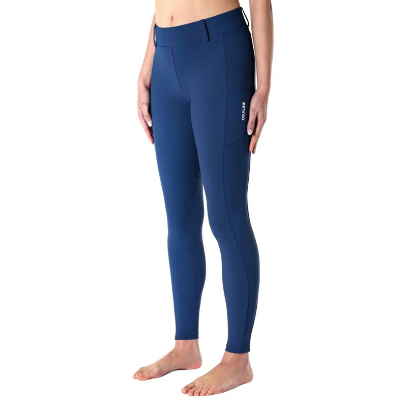 Equiline Eqpoerk Knee Grip Women's Riding Tights - Sodalite Blue