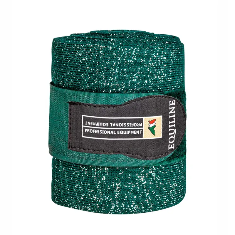 Equiline Glitter Polo Wraps - Bottle Green