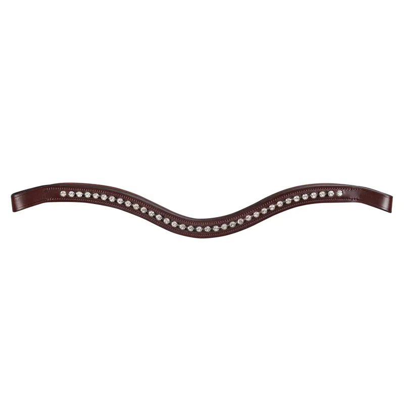 Equiline U Shaped Browband with Rhinestones - Brown-1